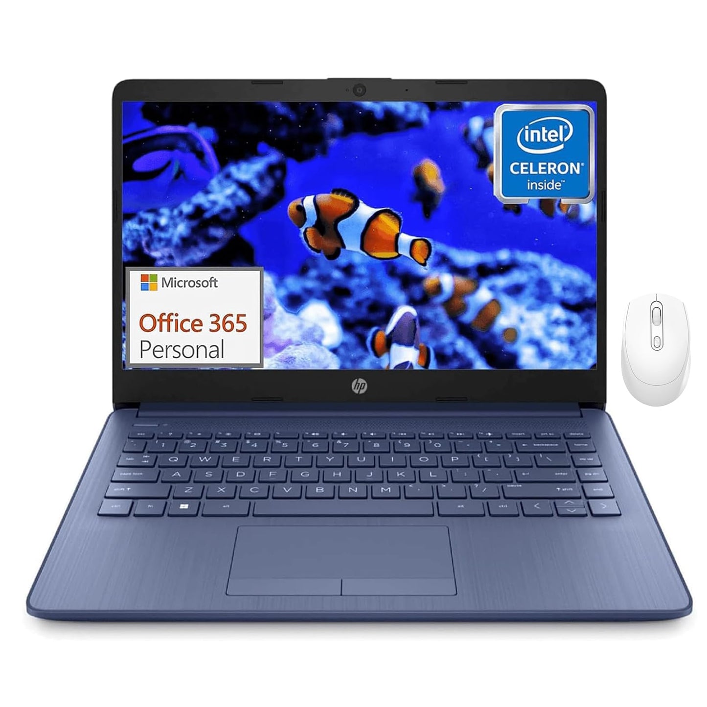 Hp Stream 14-Inch Ultra-Thin Laptop For Students And Business - 1-Year Office 365, Intel Quad-Core Processor, 8Gb Ram, 64Gb Emmc