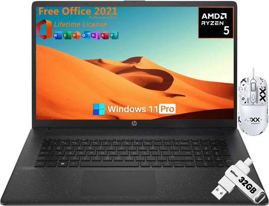 Hp 17 Inch Laptop For Business Students, 17.3'' Hd+ Display, Amd Ryzen 5 7530U, 16 Gb Ram, 1 Tb Ssd, Wi-Fi 6, Webcam, Windows 11