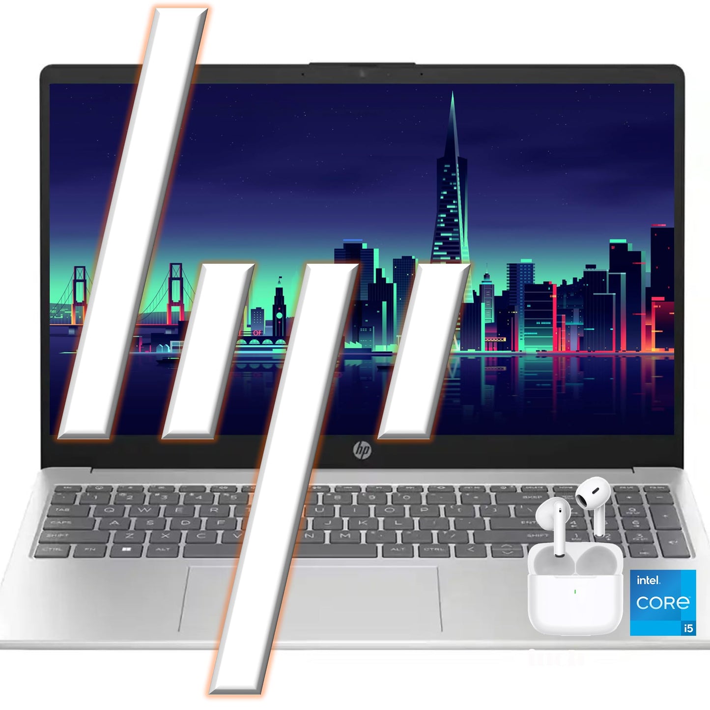 Hp Pavilion 15.6'' Laptop With Wireless Earbuds| Intel Core I5-1235U(Beat I7-1255U)| 64Gb Ram, 1Tb Ssd Storage| Full Hd Display|