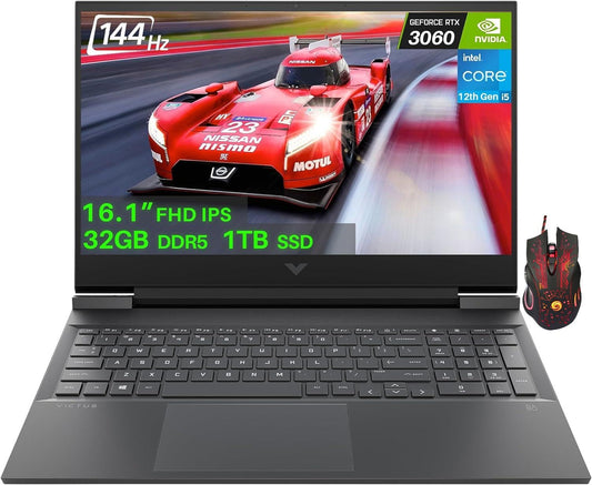 Hp 2024 Newest Victus Gaming Laptop, 16.1'' 144Hz Display, Intel 12-Core I5-12500H Processor, Nvidia Geforce Rtx 3060, 32Gb Ddr5