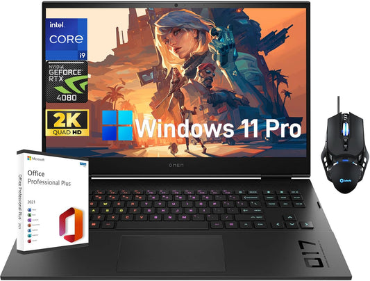 Hp 2024 Newest Omen Gaming Laptop, 17.3'' Qhd 165Hz, I9-13900Hx(24 Cores), Geforce Rtx 4080, 32Gb Ddr5, 2Tb Ssd, Wifi 6E, Backli