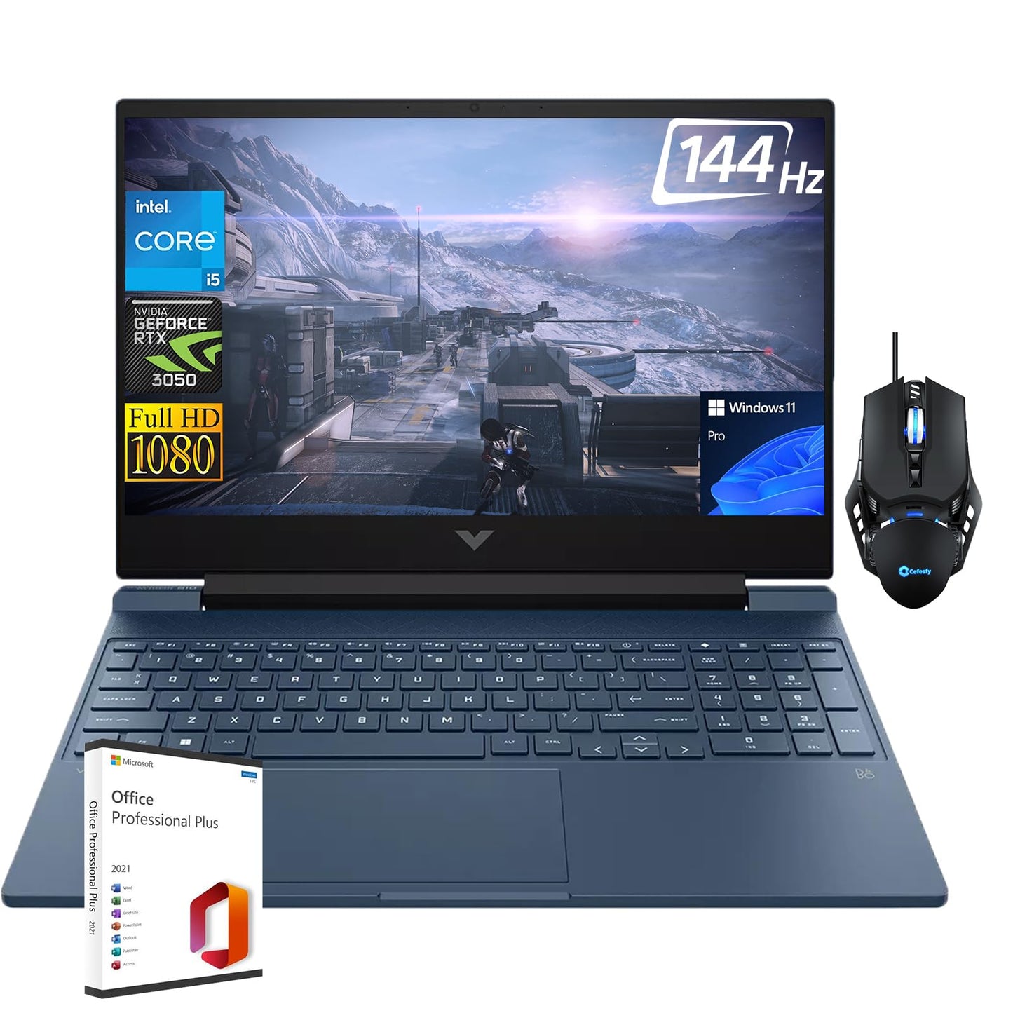 Hp 2024 Victus Gaming Laptop, 15.6'' Fhd 144 Hz Display, Intel 8-Core I5-12450H, Rtx 3050, 8 Gb Ram, 512 Gb Ssd, Backlit Keyboar