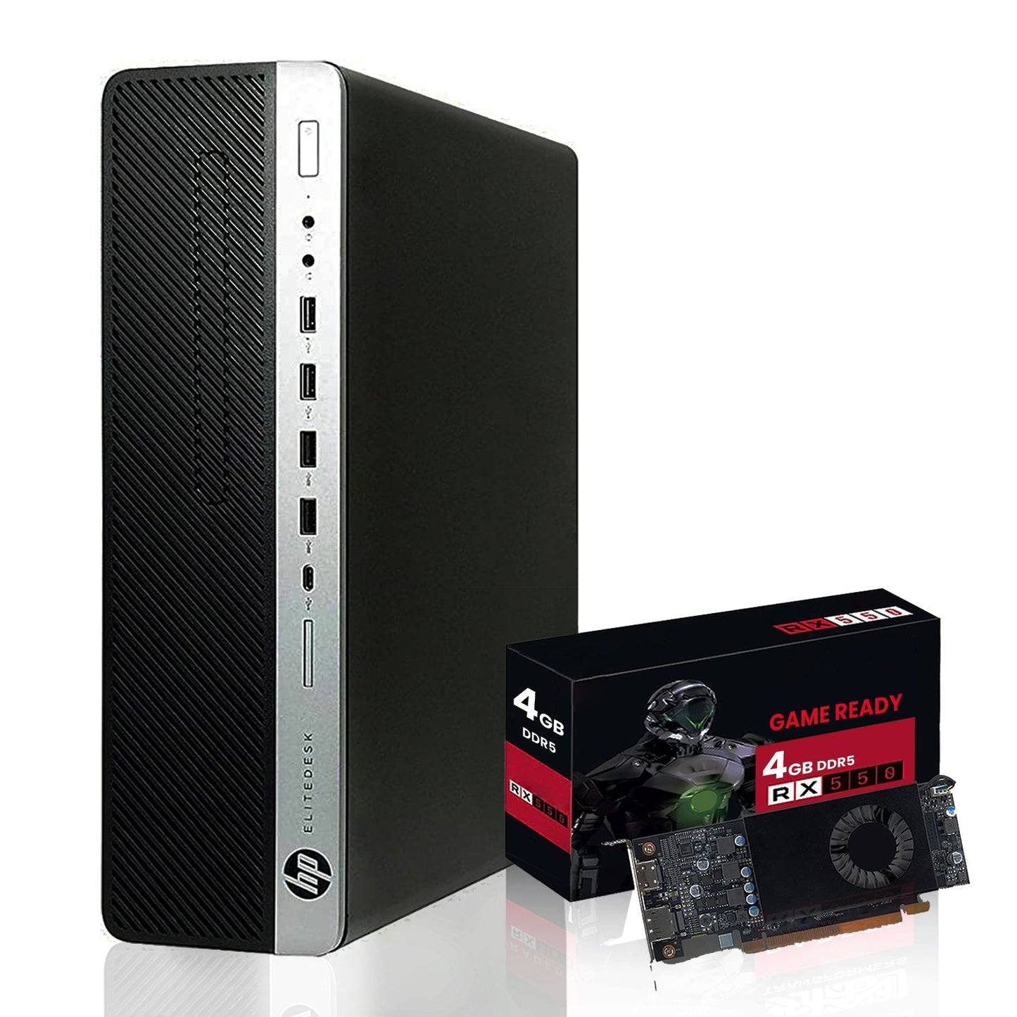 HP ProDesk SFF Desktop Computer with AMD RX 550 - GeForce GT 1030 HDMI - Intel Core i5-8500 Processor 3.00 GHz |8GB - 32GB DDR4 RAM| 256GB - 2TB SSD| Windows 11 Professional WIFI
