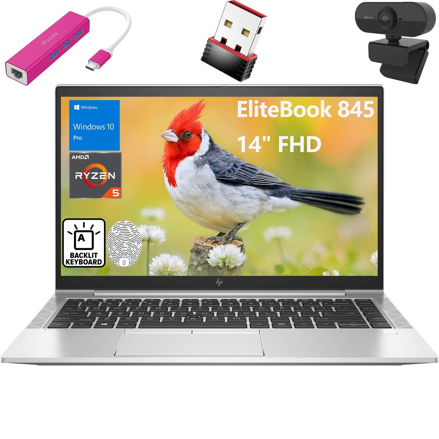 Hp Elitebook 845 G7 14'' Fhd Business Laptop Computer, Amd Ryzen 5 Pro 4650U (Beat I5-1145G7), 32Gb Ddr4 Ram, 2Tb Pcie Ssd, Wifi