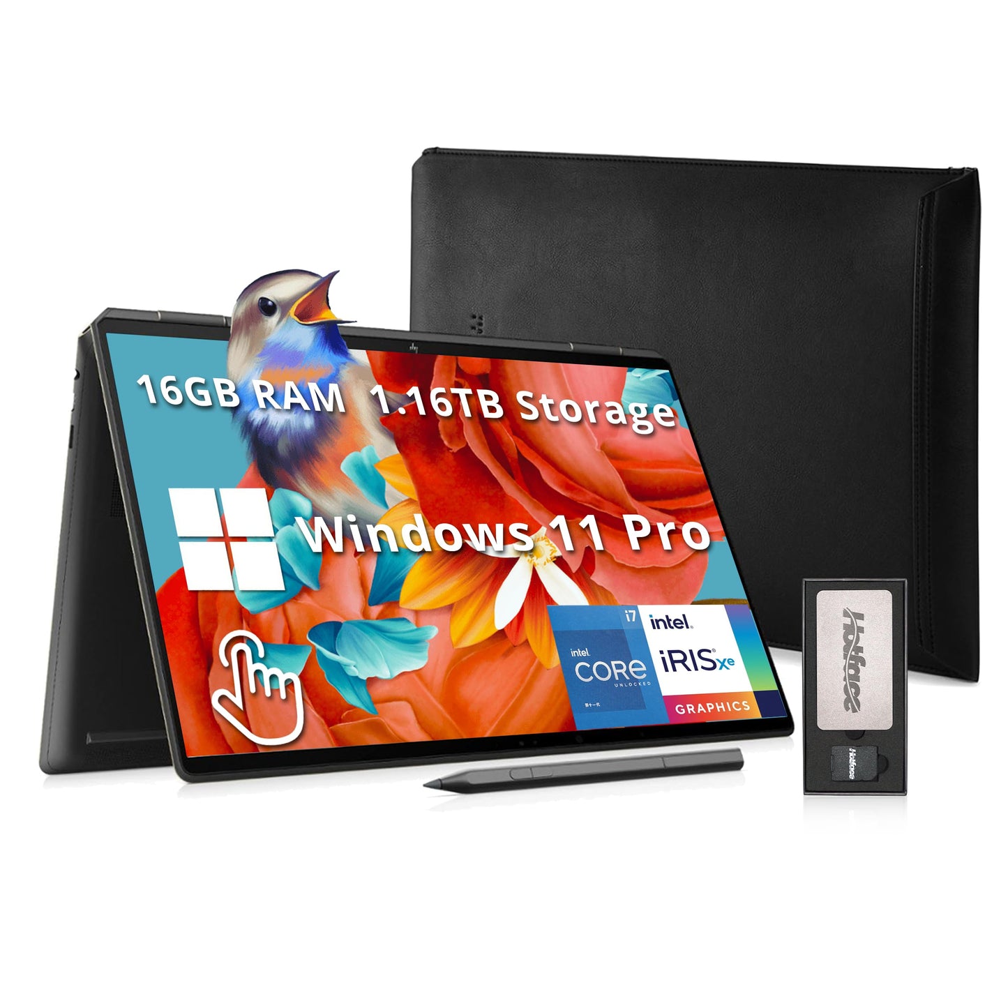 Hp Spectre 2-In-1 16'' 3K+ Touchscreen Laptop, Intel I7-13700H, 16Gb Ram, 1.16Tb Storage(1Tb Ssd+160Gb Docking Station), Backlit