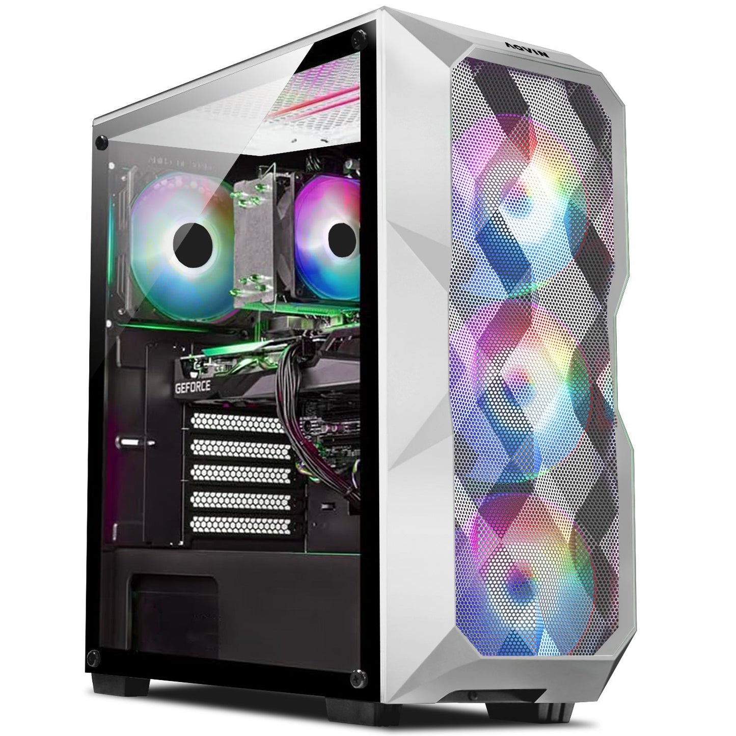 AQVIN AQB70 Gaming Desktop Computer PC Tower - Black (Intel Core i7 Processor up to 4.60 GHz/ 32GB DDR4 RAM/ 1TB - 2TB SSD/ GeForce RTX 3050, 3060, 5060 Graphics Card/ Windows 11 Pro) WiFi Ready
