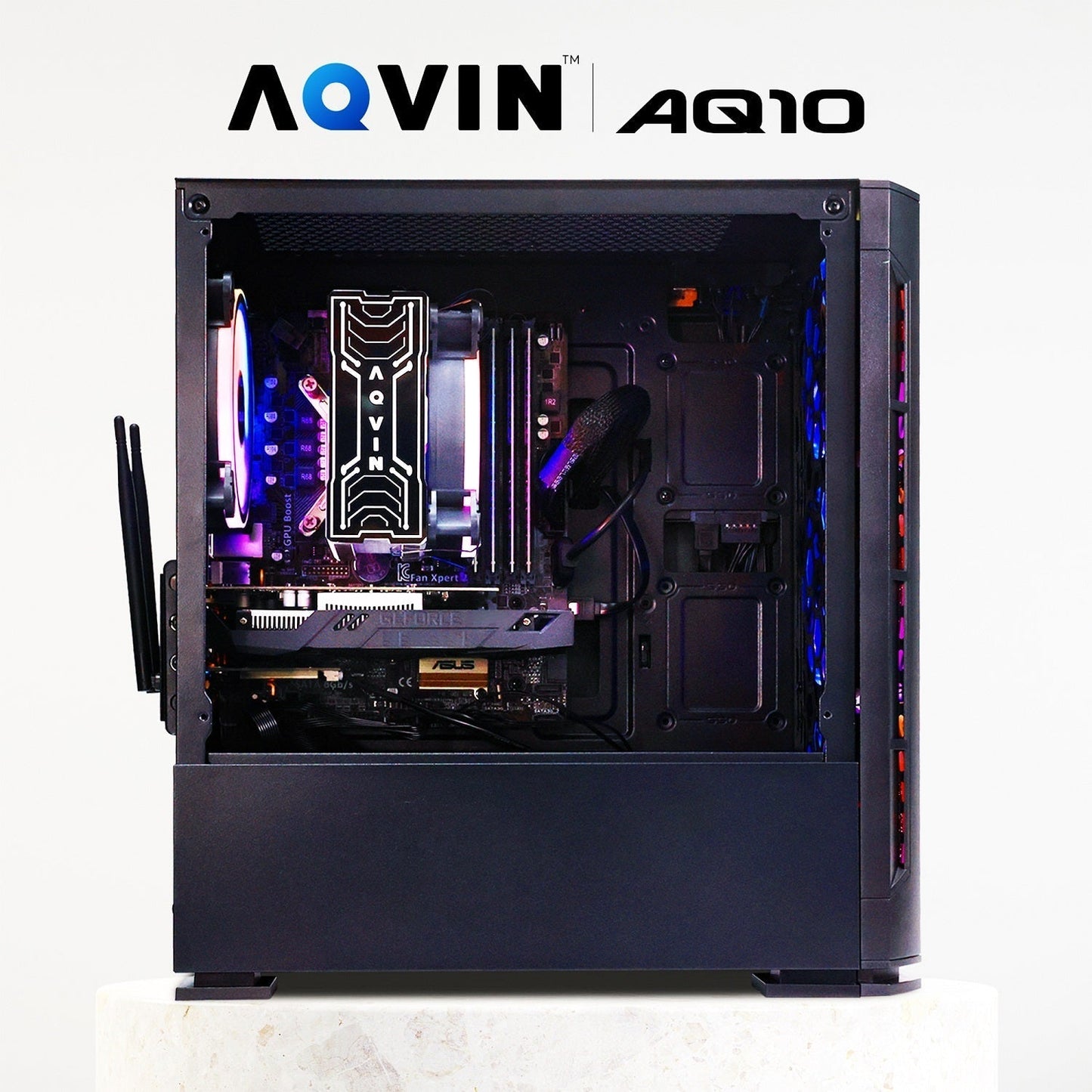 AQVIN Gaming PC Tower Desktop Computer Combo, Intel Core i7 up to 4.60 GHz, 32GB DDR4 RAM, 1TB - 2TB SSD, RX 580, GTX 1660s, RTX 3050, RTX 3060, Windows 11 Pro, WIFI - 27 inch Curved Gaming Monitor