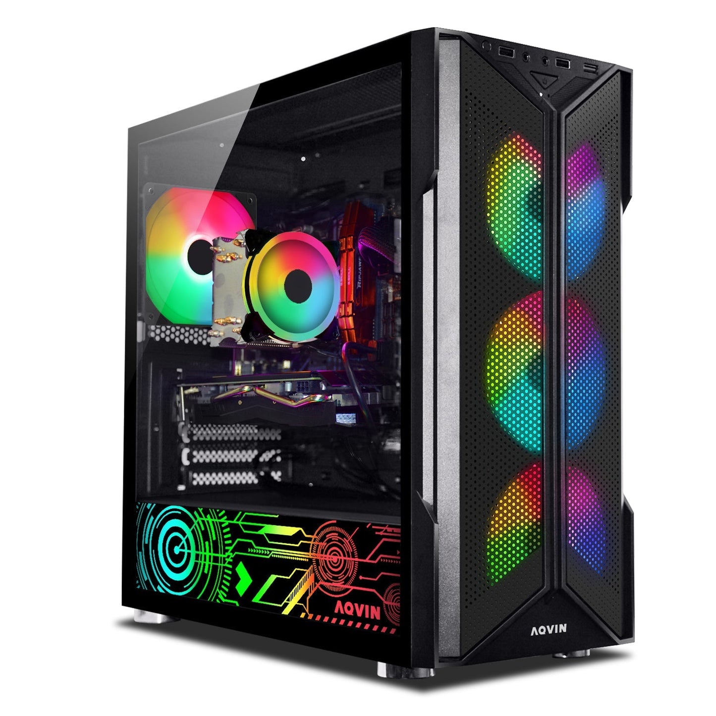 AQVIN-AQ20 Tower Gaming Desktop Computer PC, Intel Core i7 processor, 32GB RAM, 1TB - 2TB SSD, GeForce GTX 1660S/ RTX 3050/3060/4060,5060 Windows 11 Pro, Gaming Keyboard & Mouse