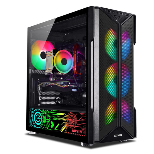 AQVIN-AQ20 Tower Gaming Desktop Computer PC, Intel Core i7 processor, 32GB RAM, 1TB - 2TB SSD, GeForce GTX 1660S/ RTX 3050/3060/4060,5060 Windows 11 Pro, Gaming Keyboard & Mouse