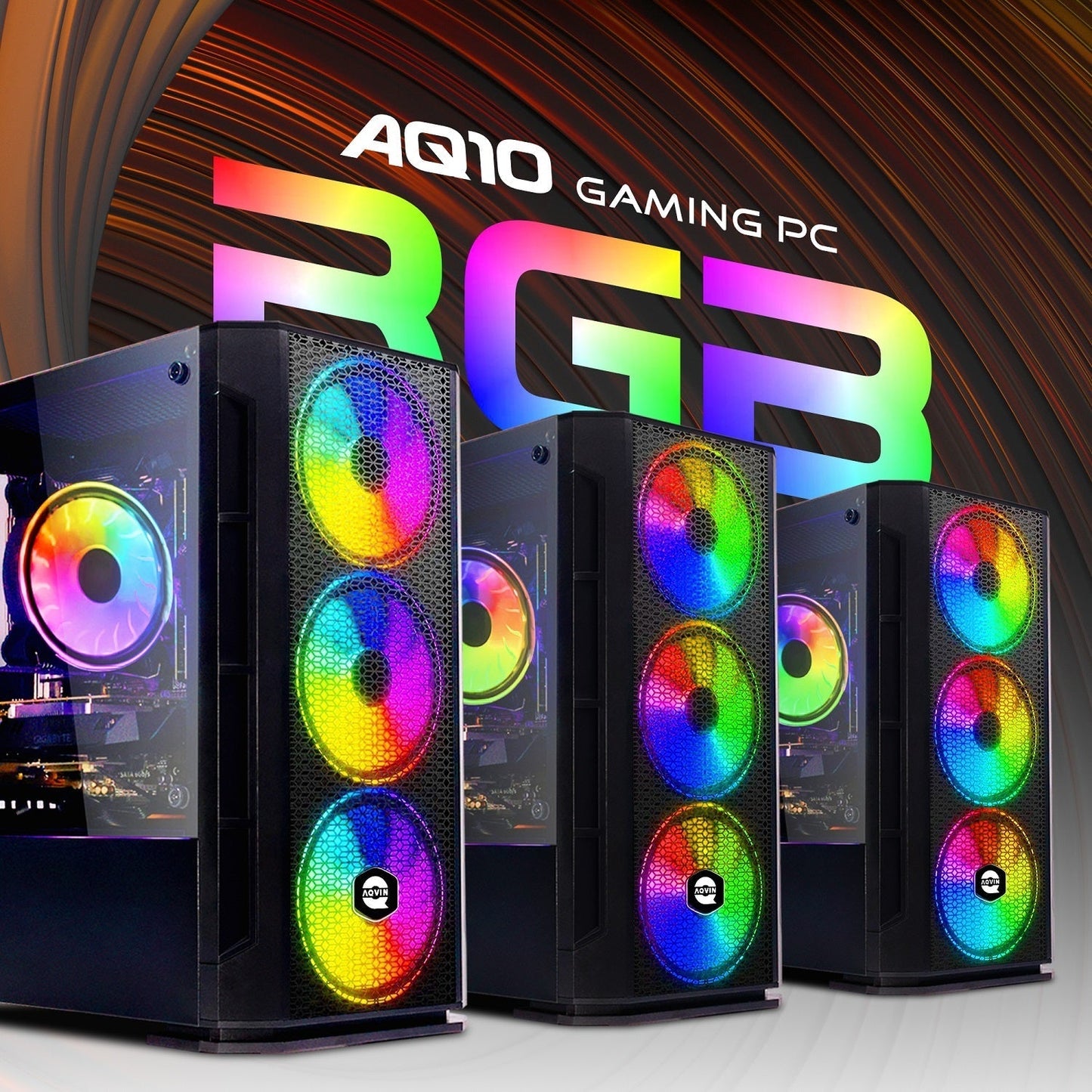 AQVIN Gaming PC Tower Desktop Computer Combo, Intel Core i7 up to 4.60 GHz, 32GB DDR4 RAM, 1TB - 2TB SSD, RX 580, GTX 1660s, RTX 3050, RTX 3060, Windows 11 Pro, WIFI - 27 inch Curved Gaming Monitor