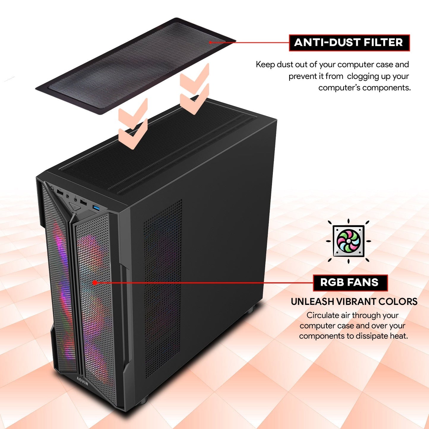 AQVIN-AQ20 Tower Gaming Desktop Computer PC, Intel Core i7 processor, 32GB RAM, 1TB - 2TB SSD, GeForce GTX 1660S/ RTX 3050/3060/4060,5060 Windows 11 Pro, Gaming Keyboard & Mouse
