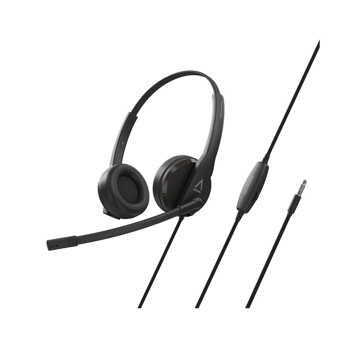 Creative HS-230 Analog Headset With Noise-Cancelling Mic and Inline Remote Control, 40 mm Neodymium Drives Plug-and-Play, Compatible With any PC or Mac Computer USB-A Port - (51EF1110AA000)