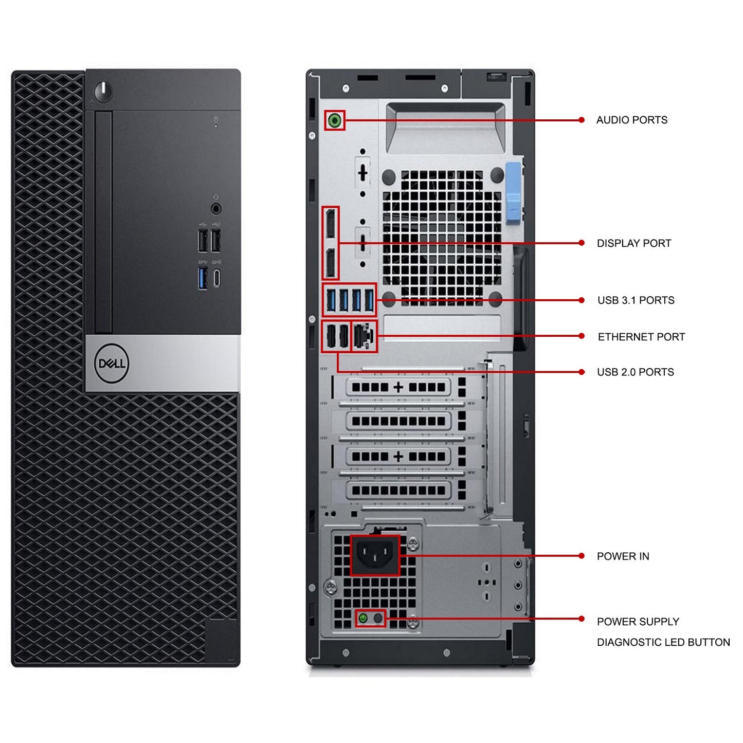 Dell OptiPlex Tower Gaming Desktop Computer PC| Hexa Core i5 9th Gen up to 4.40 GHz| 16GB - 32GB DDR4 RAM| 512GB -2TB NVMe SSD| Windows 11 Pro| RX550, GT1030, GTX 1630, 1050Ti, 1650 - Refurbished