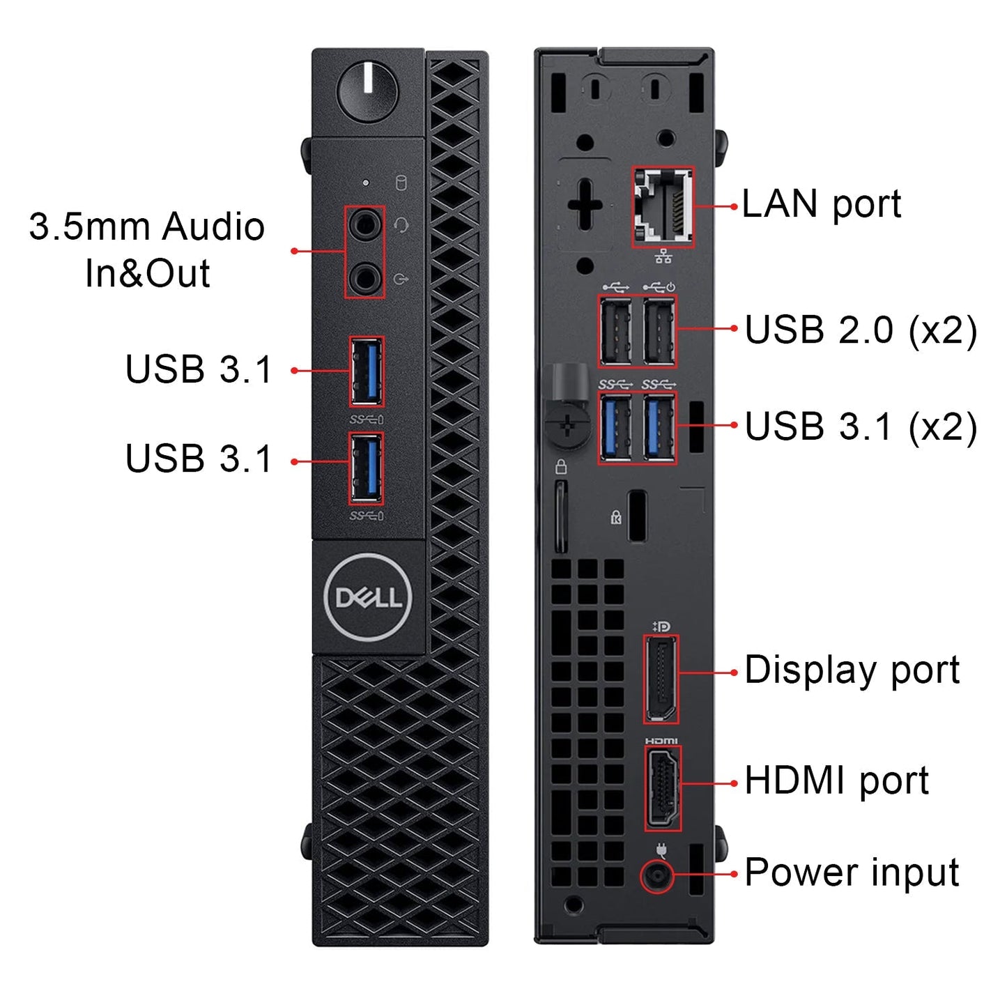 Dell OptiPlex 3070 Tiny High Performance Desktop PC | Intel Hexa-Core i5 - 8th Up to 3.50GHz | 16GB DDR4 RAM | 256GB - 1TB SSD | Windows 11 Pro | Keyboard & Mouse | WIFI - Refurbished