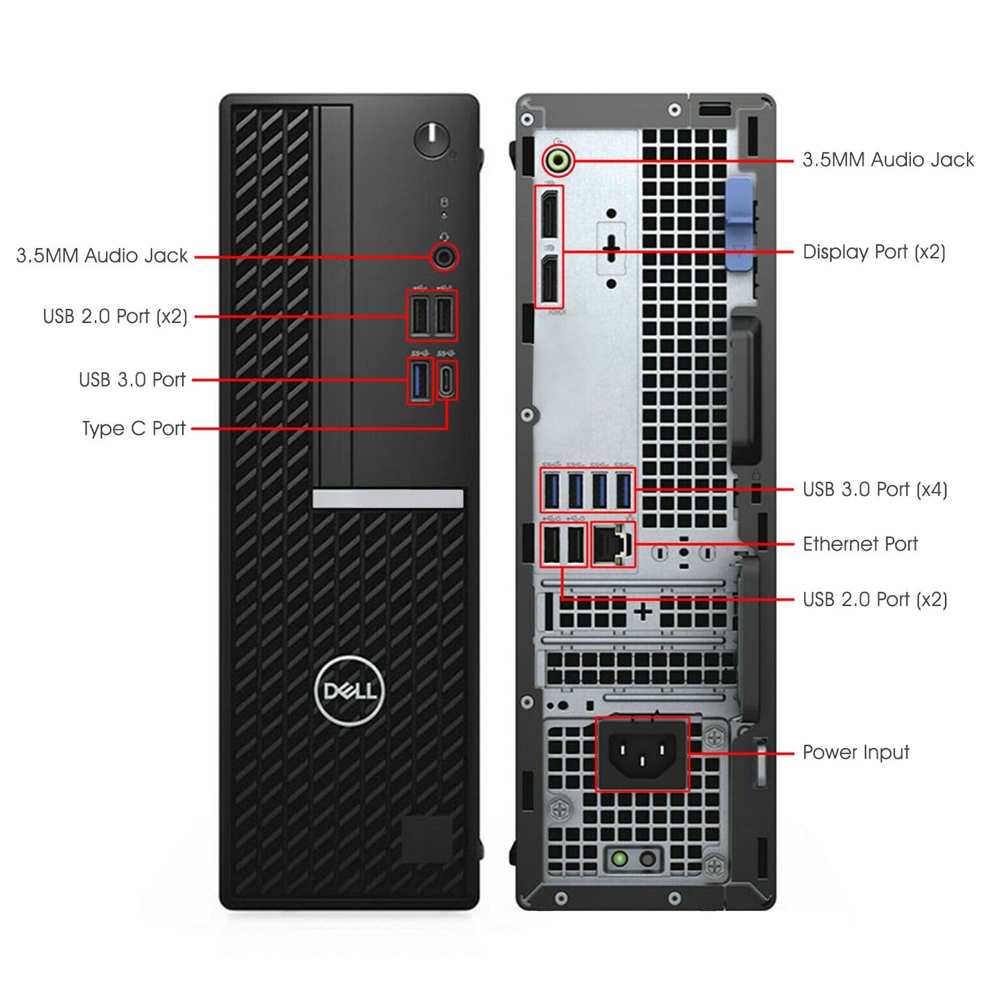 Dell Desktop PC OptiPlex 7080 SFF Business Computer | Intel Hexa-Core i5 / i7 -10th Gen Processor | 16GB - 32GB DDR4 RAM | 512GB - 2TB SSD | Windows 11 Pro | Wireless Keyboard and Mouse - Refurbished