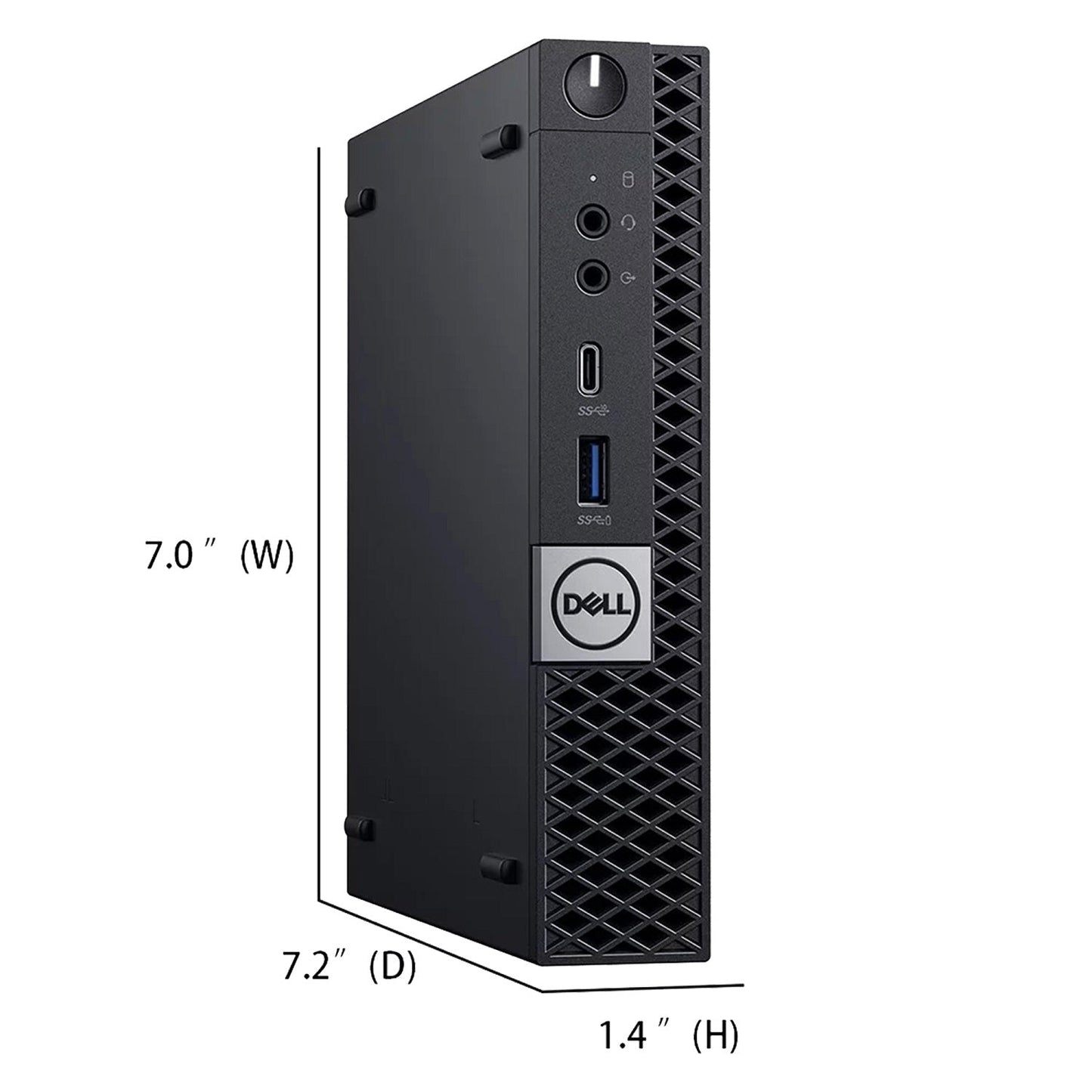 Dell OptiPlex 7050 Tiny Desktop Computer PC - Black (Intel Core i5 - i7 7th Gen/ 16GB - 32GB DDR4 RAM/ 512GB - 2TB SSD/ Windows 10 Pro/ Wireless keyboard Mouse/ HDMI/ WIFI/ Bluetooth) - Refurbished
