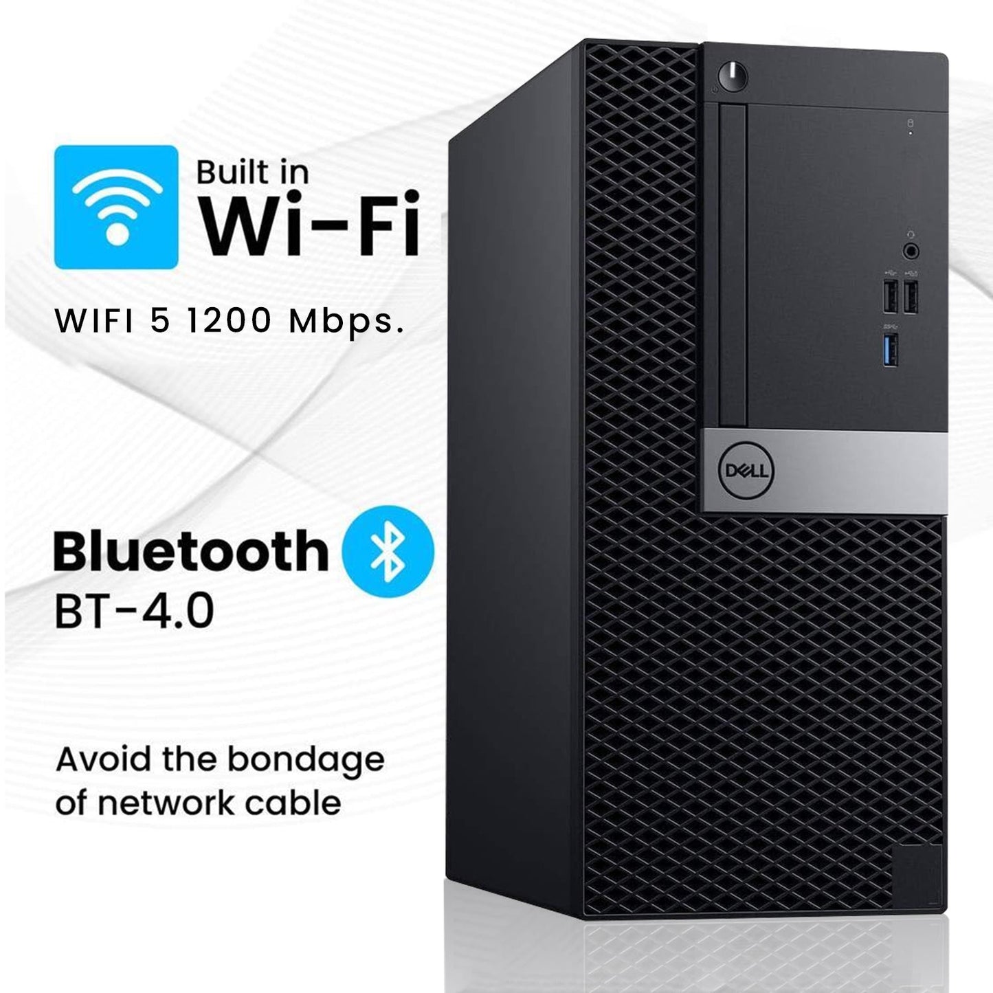 Dell OptiPlex 7070 Tower High Performance Business PC, Intel  i5 - 8th Gen / 9th Gen Processor, 16GB - 32GB DDR4 RAM, 512GB - 2TB SSD, OS - Windows 11 Pro, Built-in WiFi - Refurbished