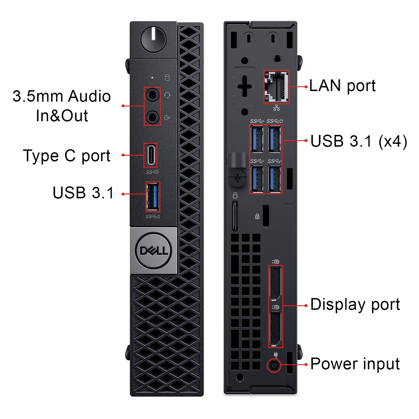 Dell OptiPlex 5070 Micro Desktop Computer Tiny PC, Intel Core i7 9700T up to 4.30 GHz, 16GB - 32GB DDR4 RAM, 512GB - 2TB SSD, Windows 11 Pro, WIFI - Refurbished