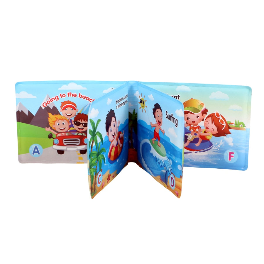 Soft Baby EVA Cartoon Bath Books with BB Whistle Early Educational Bathroom Toys Activity Waterproof Pages Baby Book for Toddler
