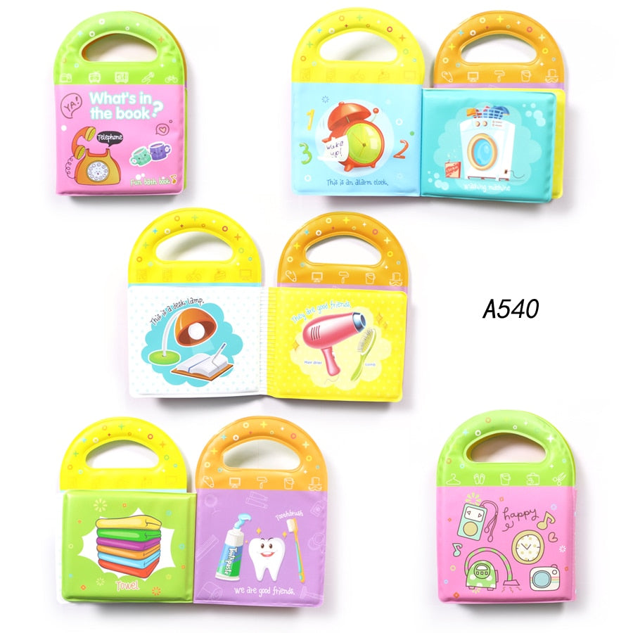 Soft Baby EVA Cartoon Bath Books with BB Whistle Early Educational Bathroom Toys Activity Waterproof Pages Baby Book for Toddler