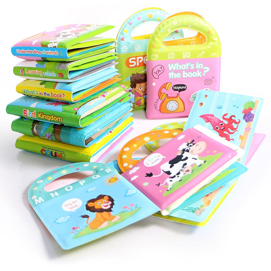 Soft Baby EVA Cartoon Bath Books with BB Whistle Early Educational Bathroom Toys Activity Waterproof Pages Baby Book for Toddler