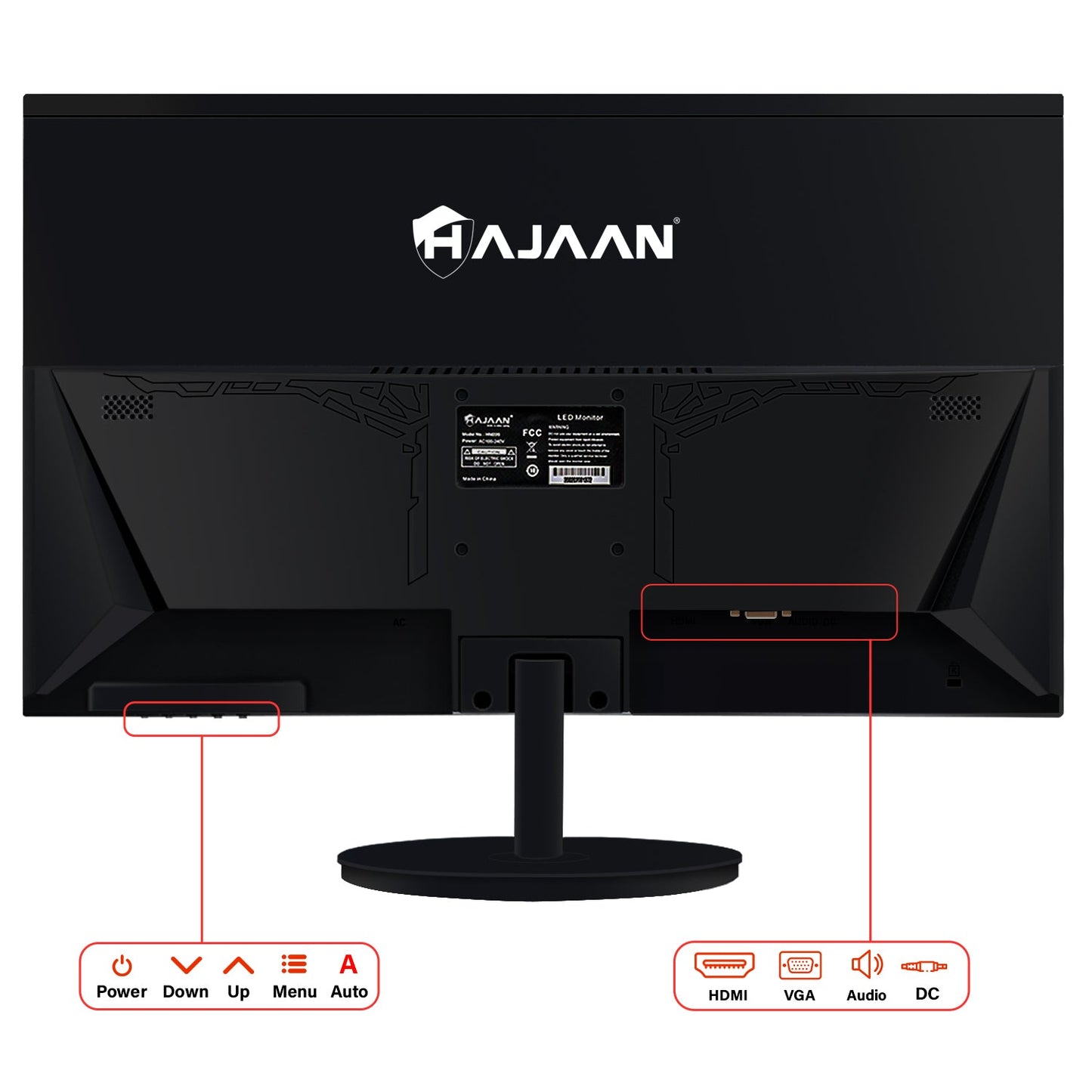 HAJAAN 22” Inch FHD (1920x1080) Computer Monitor, 75 Refresh Rate, Best for Office & Home, Ergonomic Tilt HDMI, VGA Ports LED Monitor for PC, VESA Mountable, Black (HM220)- NEW