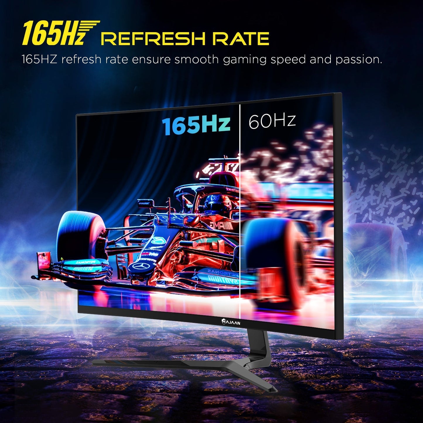 HAJAAN 27” Inch FHD Curved Gaming Monitor with RGB Backlight 165Hz Refresh Rate | VA Panel, Wall Mountable | HDMI, DP, USB (HM2724C)