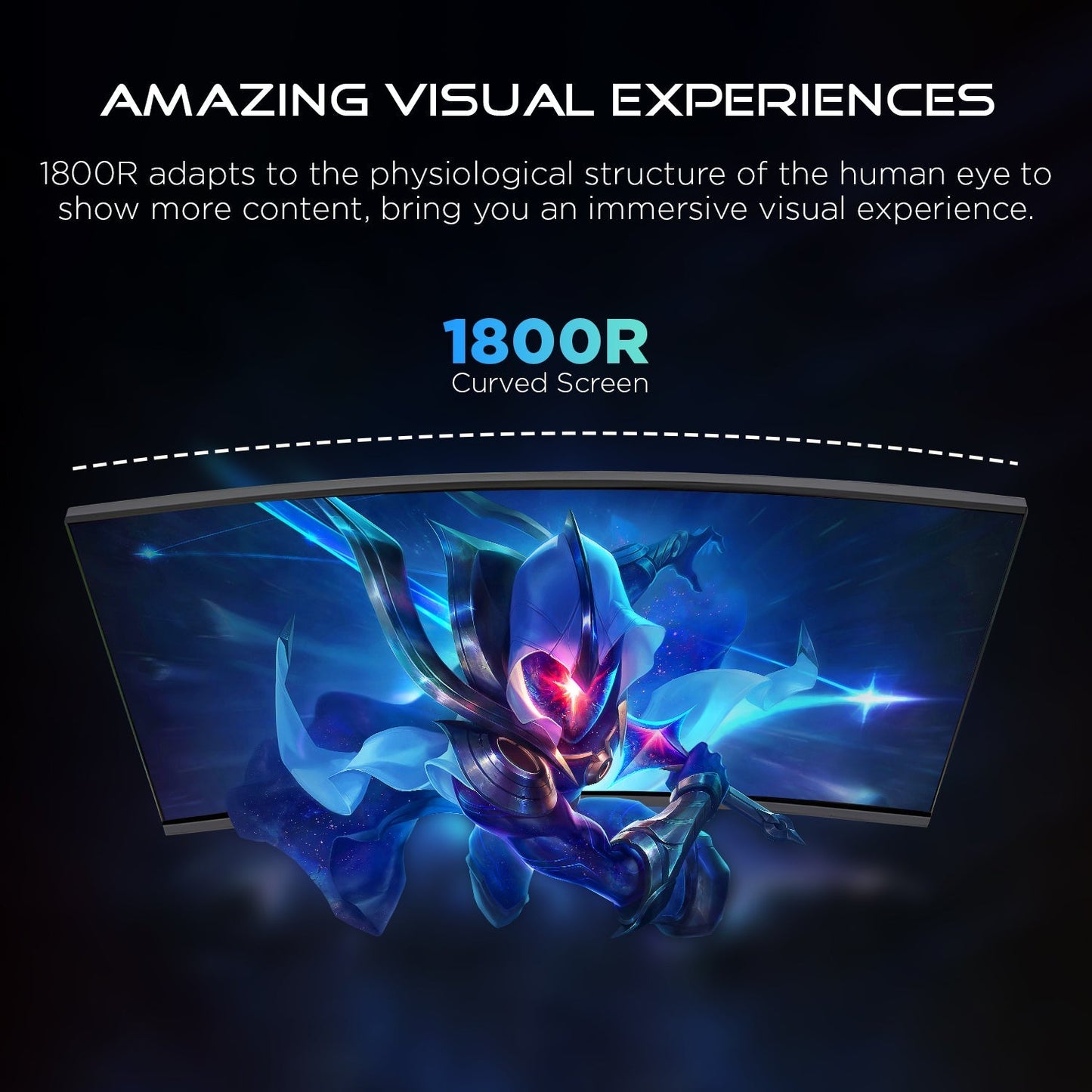 HAJAAN 27” Inch FHD Curved Gaming Monitor with RGB Backlight 165Hz Refresh Rate | VA Panel, Wall Mountable | HDMI, DP, USB (HM2724C)