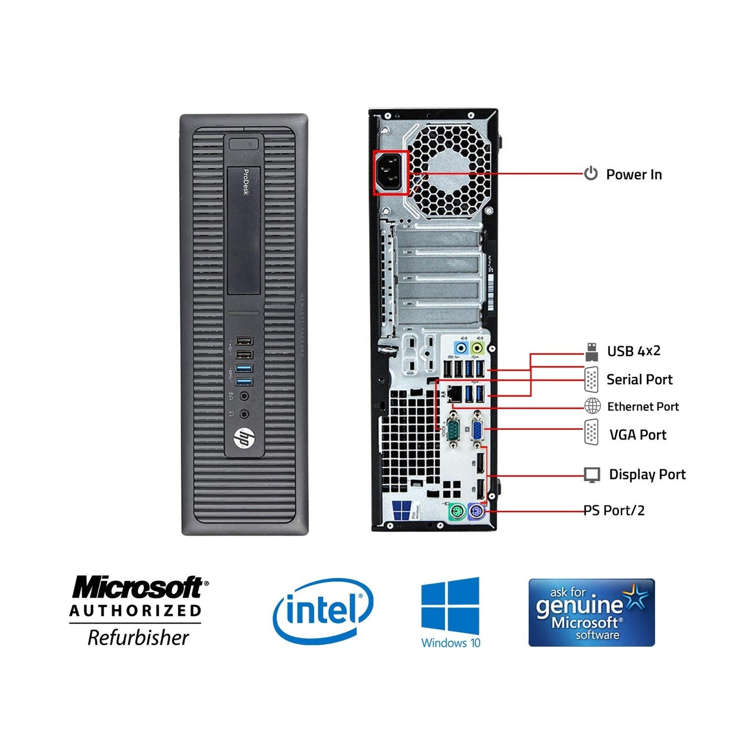 HP ProDesk SFF Desktop Computer with 24 - 27 inch Flat Screen Monitor - Intel Core i7-6700 Processor 3.40 GHz |8GB - 32GB DDR4 RAM| 256GB - 1TB SSD| Windows 10 Professional WIFI