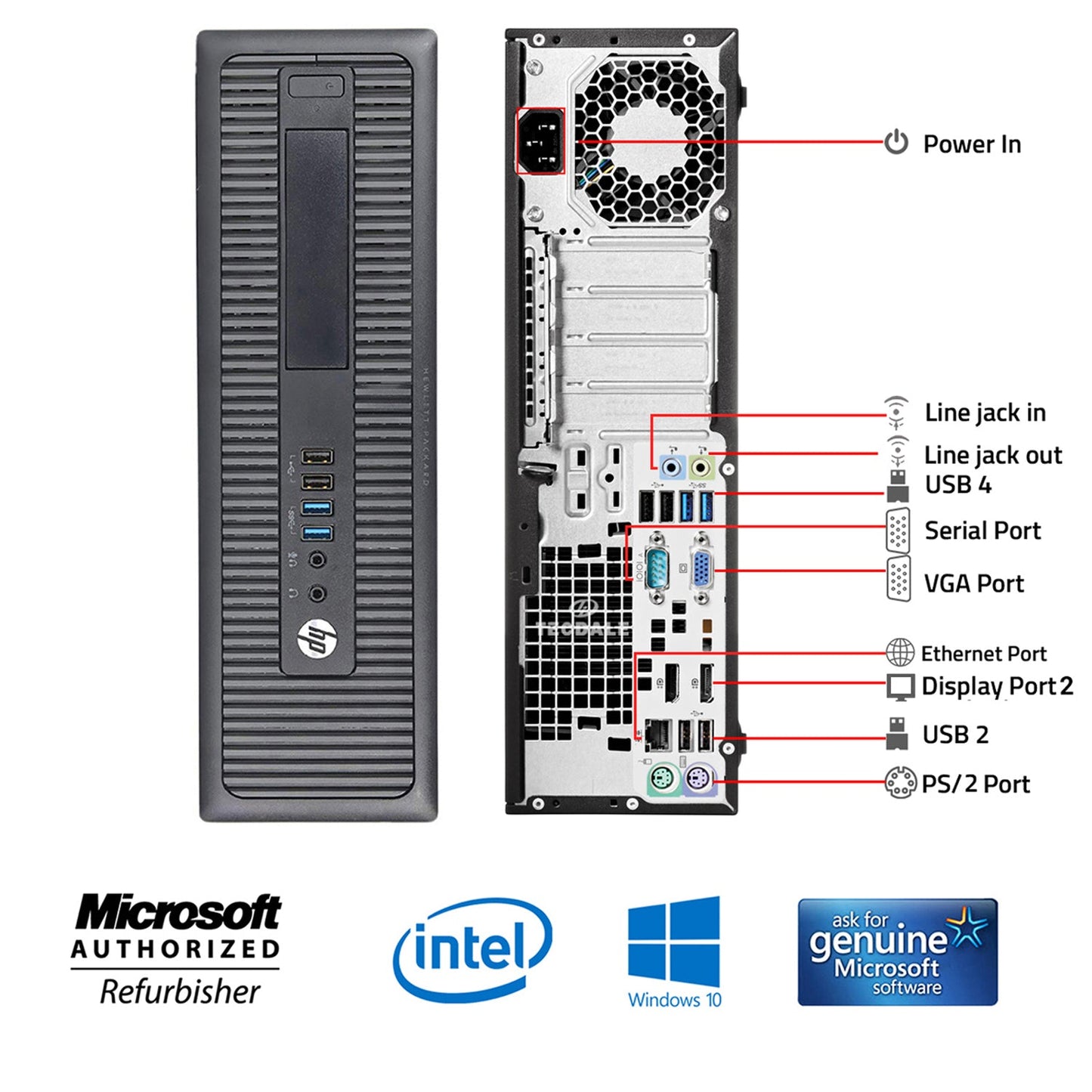 HP ProDesk SFF Desktop Computer with 24 - 27 inch Flat Screen Monitor - Intel Core i5-4570 Processor 3.20 GHz |8GB - 16GB DDR3 RAM| 256GB - 512GB SSD| Windows 10 Professional WIFI