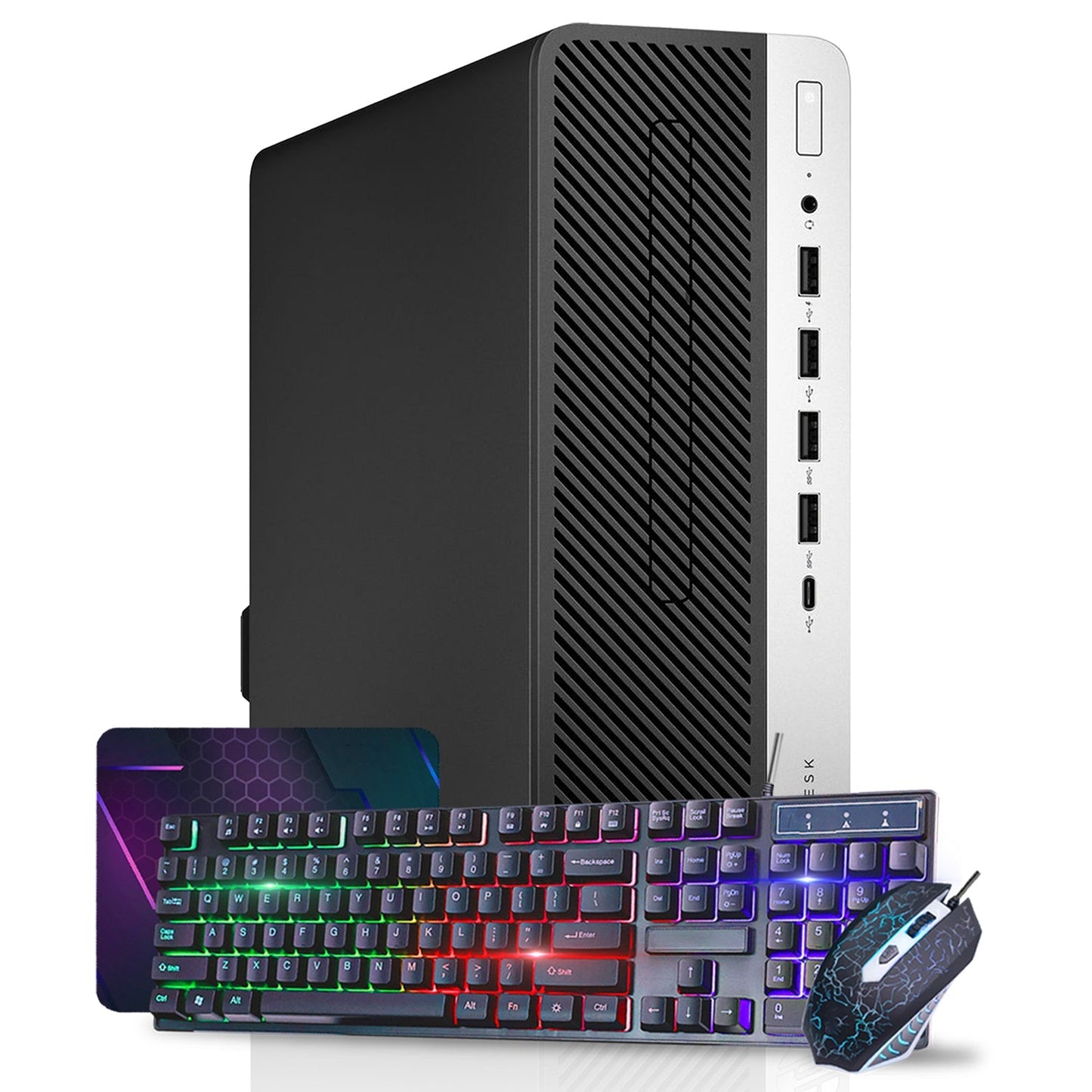 HP ProDesk 600 G4 SFF Windows 11 Pro Desktop Computer PC | Intel i5/ i7 Hexa-Core 8th Gen CPU | 16GB - 32GB DDR4 RAM | 512GB - 2TB SSD | RGB Sound Bar | HDMI | WIFI + Bluetooth - Refurbished