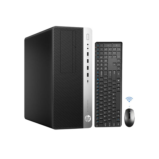 HP EliteDesk 800 G3 Desktop Tower High Performance PC (Intel Core i5 7th Gen Processor / 16GB - 32GB DDR4 RAM / 512GB - 2TB SSD / Windows 10 Pro) Wireless Keyboard and Mouse - Refurbished