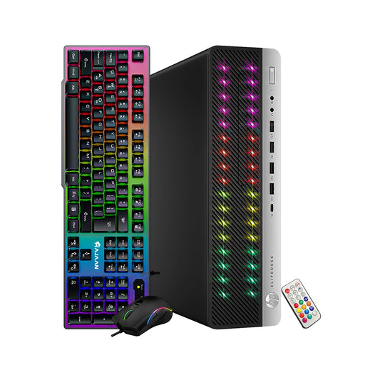 HP EliteDesk RGB Computer Desktop PC, Intel Core i5-6500, 16GB RAM, 512GB NVME SSD, 1TB HDD, Gaming Keyboard & Mouse, WiFi+ Bluetooth, Windows 10 Pro -Refurbished