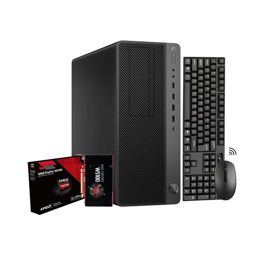 HP Z1 G5 Entry Tower Workstation PC, Intel Core i5 - 8th Gen Up to 4.10GHz Processor With AMD FirePro W5100 Graphics Card, 16GB - 32GB DDR4 RAM, 512GB - 2TB SSD, Windows 11 Pro, Wireless Keyboard and Mouse - Refurbished