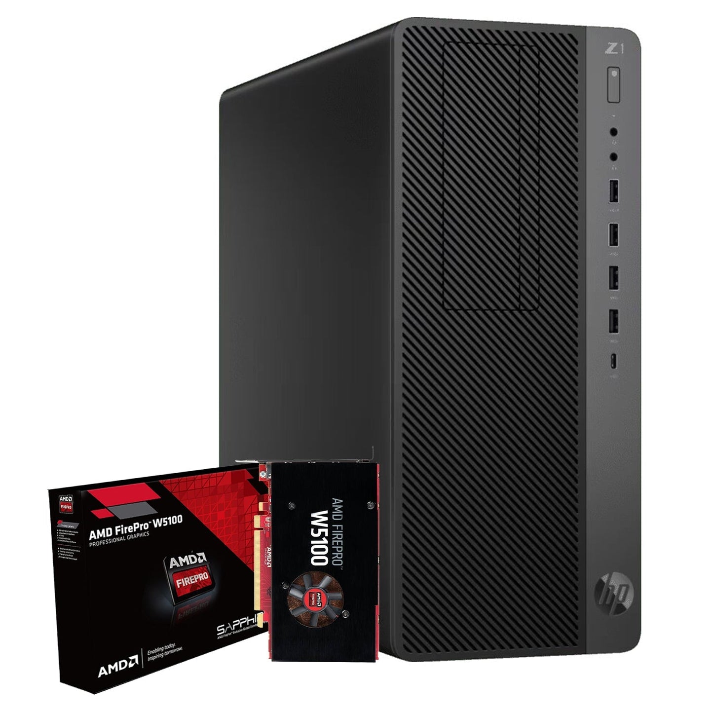 HP Z1 G5 Entry Tower Workstation PC, Intel Core i5 - 8th Gen Up to 4.10GHz Processor With AMD FirePro W5100 Graphics Card, 16GB - 32GB DDR4 RAM, 512GB - 2TB SSD, Windows 11 Pro, Wireless Keyboard and Mouse - Refurbished
