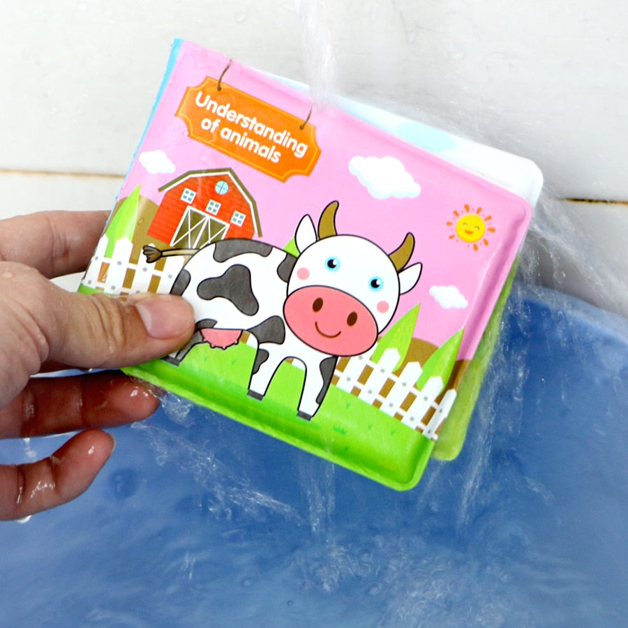 Soft Baby EVA Cartoon Bath Books with BB Whistle Early Educational Bathroom Toys Activity Waterproof Pages Baby Book for Toddler