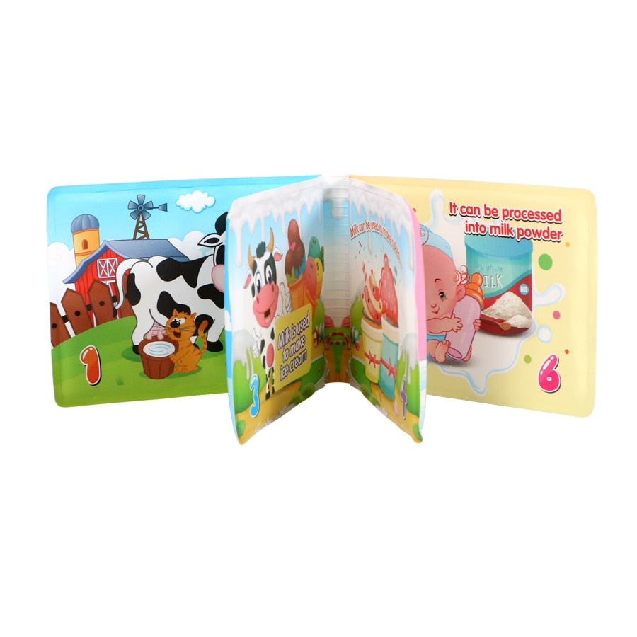 Soft Baby EVA Cartoon Bath Books with BB Whistle Early Educational Bathroom Toys Activity Waterproof Pages Baby Book for Toddler