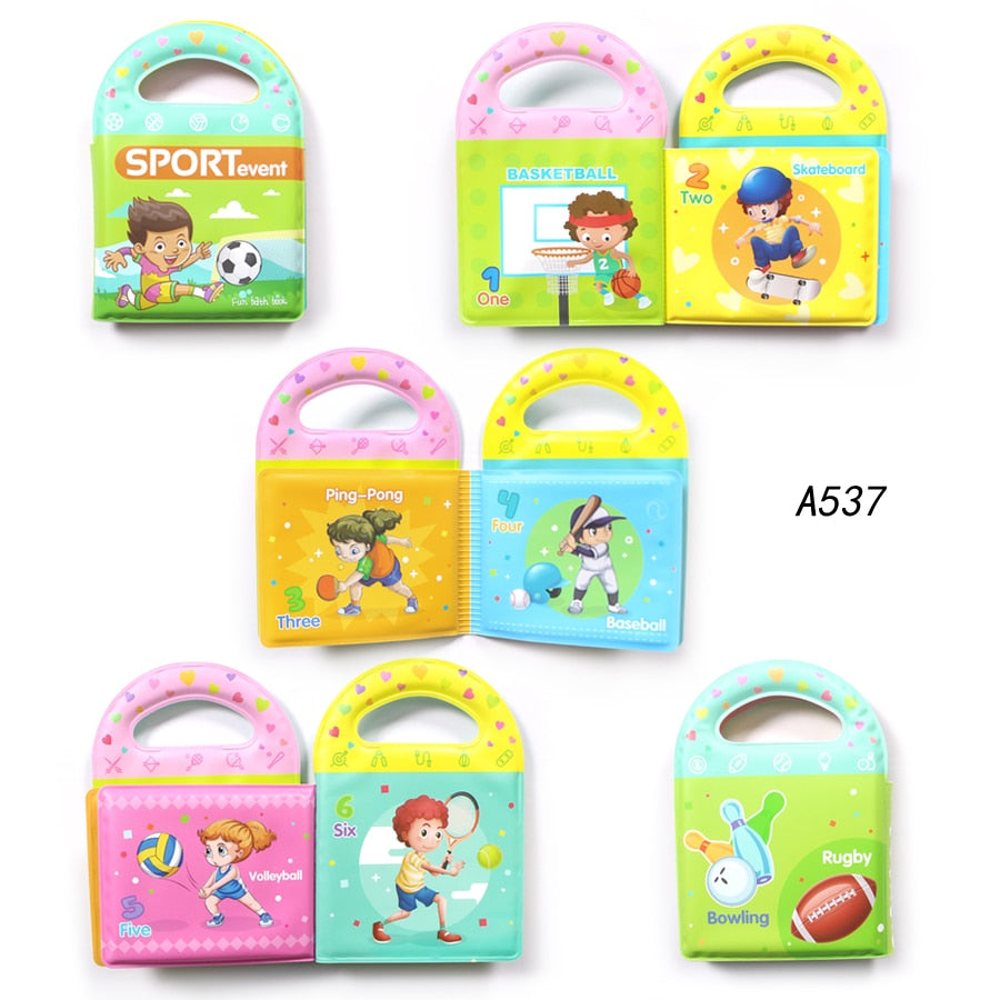 Soft Baby EVA Cartoon Bath Books with BB Whistle Early Educational Bathroom Toys Activity Waterproof Pages Baby Book for Toddler