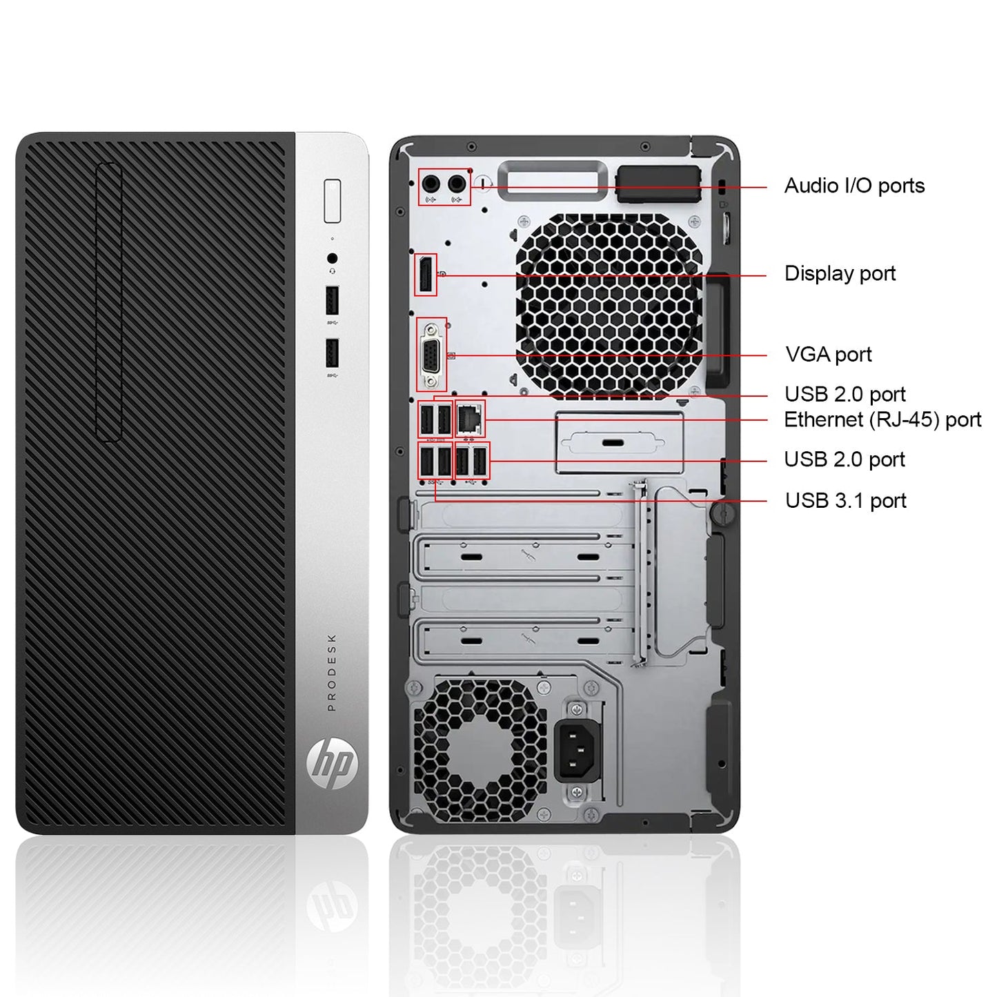 HP ProDesk 400 G4 Business Tower High Performance Desktop PC  (Intel Core i5 7th Gen Processor / 16GB - 32GB DDR4 RAM / 256GB - 1TB SSD / Windows 10 Pro) Keyboard and Mouse - Refurbished