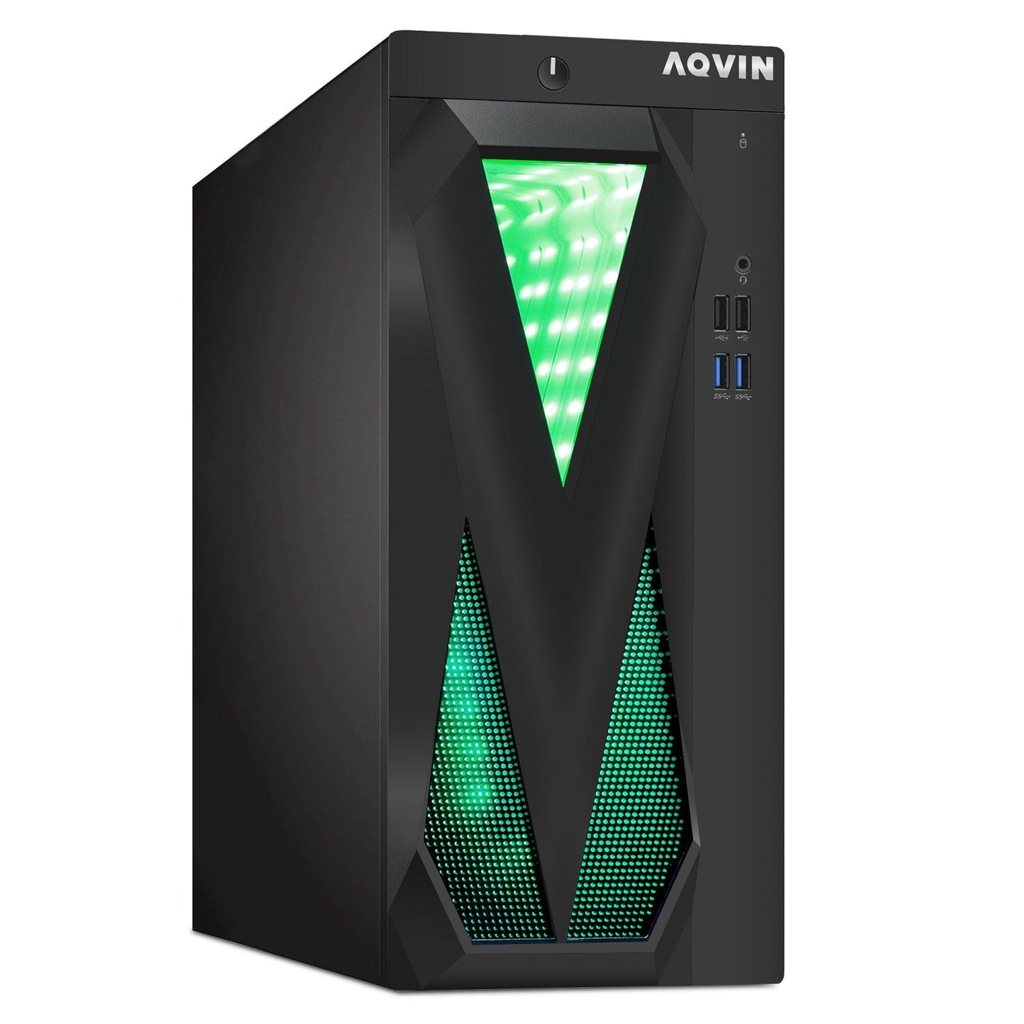 AQVIN Gaming Desktop Computer Tower PC, Intel Core i5 - i7 8th Gen CPU,  32GB DDR4 RAM, 1TB SSD Storage, RX 550/GTX1630/1050Ti/1650, Windows 11 Pro, RGB Keyboard and Mouse - Refurbished