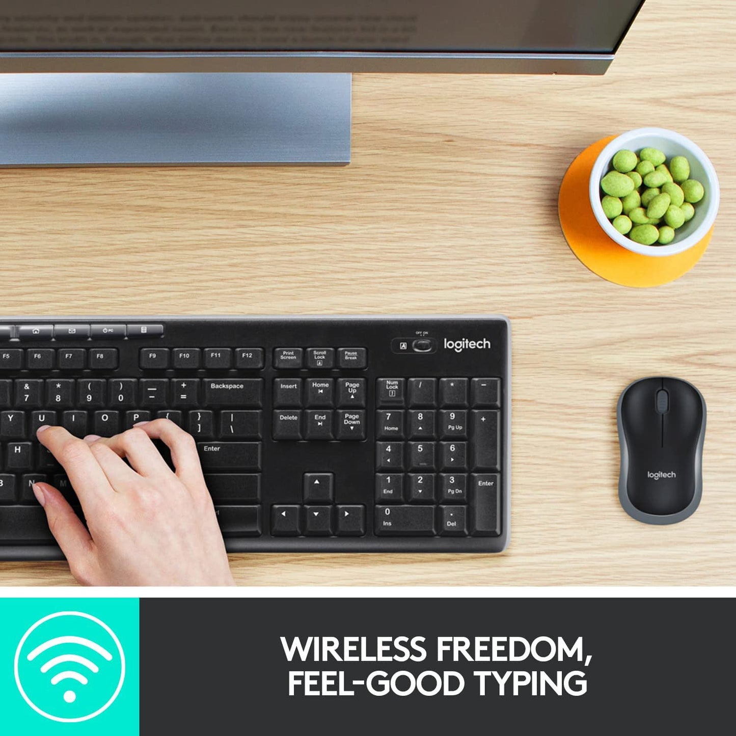 Logitech MK270 Wireless Keyboard and Mouse Combo for Windows and Chrome OS, 2.4 GHz Wireless, Optical Mouse - Compatible with PC & Laptop (920-004536)