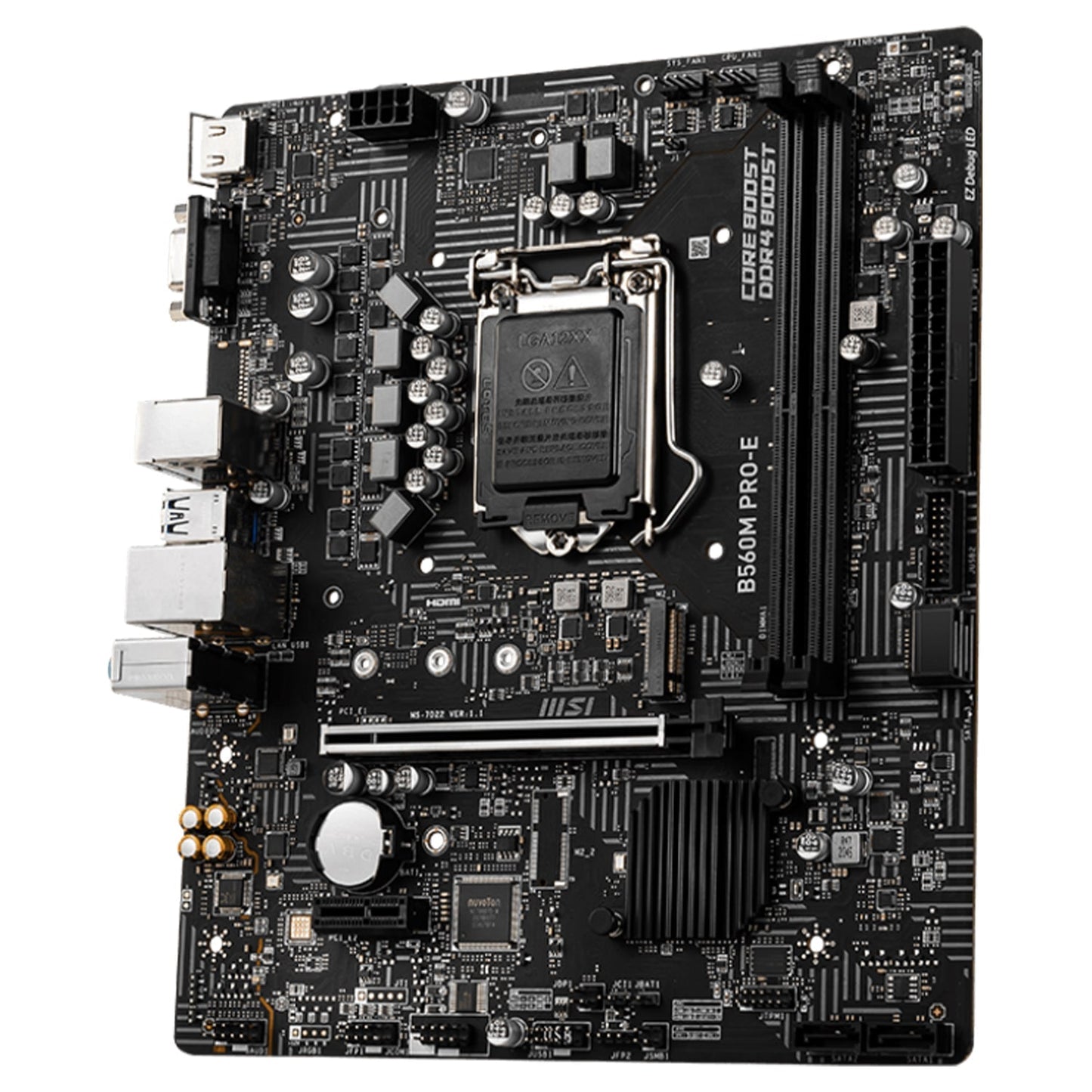 MSI B560M PRO-E Motherboard, MATX - Support 11th/10th Gen Intel Processors, PCI-E Steel Armor With Frozr AI Cooling, 64GB DDR4 Max Memory, HDMI, VGA