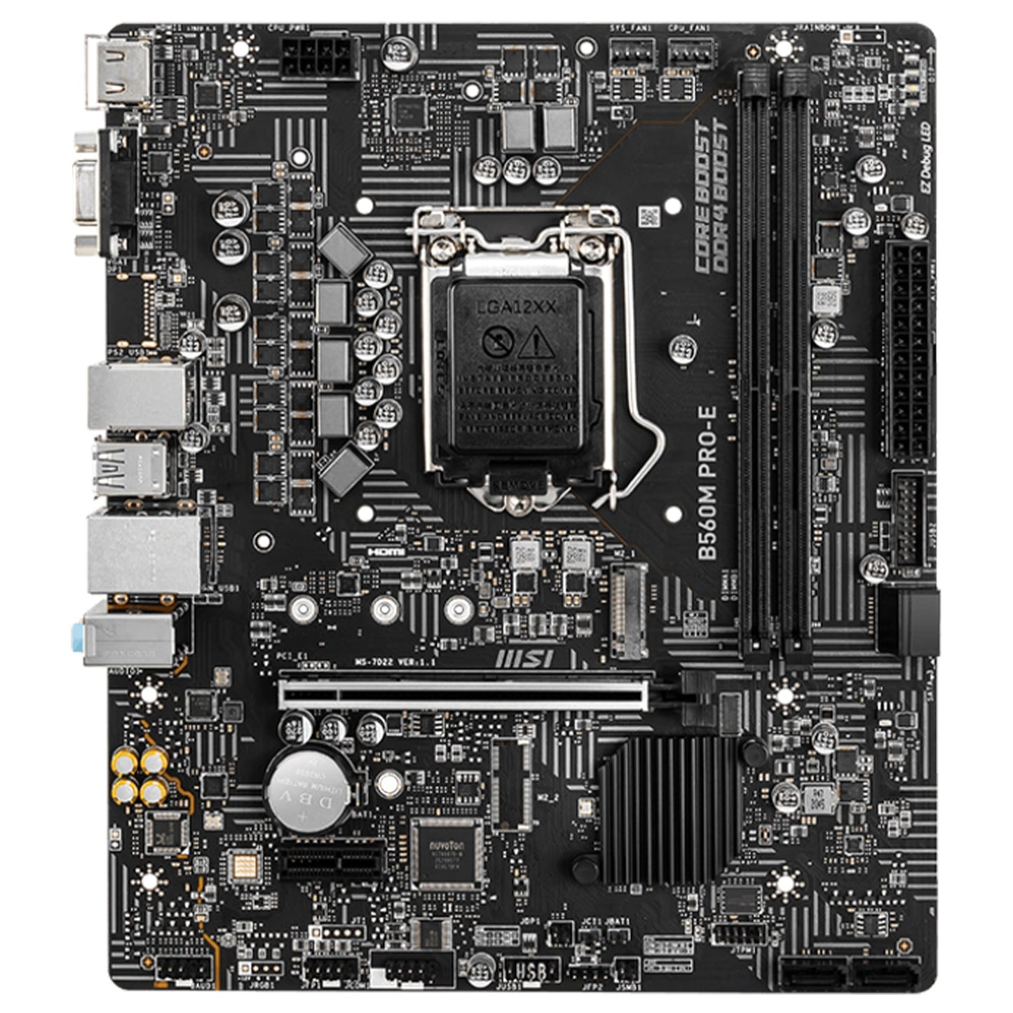 MSI B560M PRO-E Motherboard, MATX - Support 11th/10th Gen Intel Processors, PCI-E Steel Armor With Frozr AI Cooling, 64GB DDR4 Max Memory, HDMI, VGA