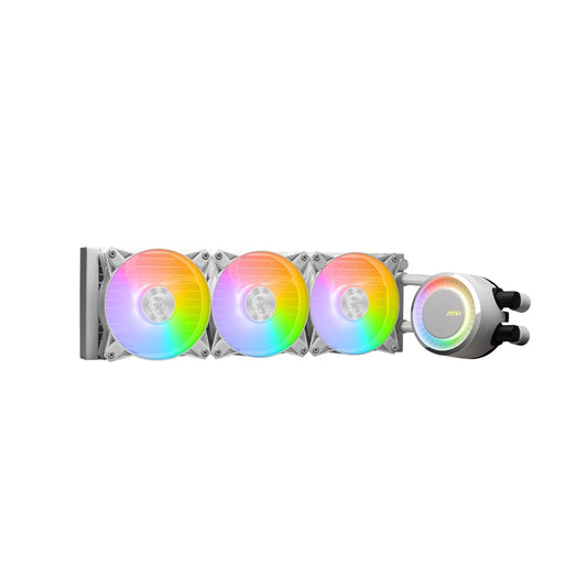 MSI MAG CoreLiquid E360 CPU Liquid Cooler - ARGB Fan Lighting With 360 mm Radiator Size, Support Intel Socket / AMD Socket - White