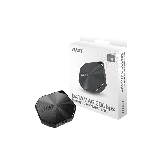 MSI DATAMAG 20 Gbps 1TB External Storage Magnetic Portable SSD - R/W Speed Up to 1600/1500 MB/s - Reliable Storage for Gaming, Students, Professionals (DATAMAG1TB)