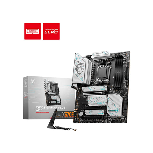 MSI X670E Gaming Plus WiFi Motherboard, ATX - Support AMD Ryzen 9000/8000/7000 Series Desktop Processor, With DDR5 Up to 192GB Max Memory, Display Port / HDMI