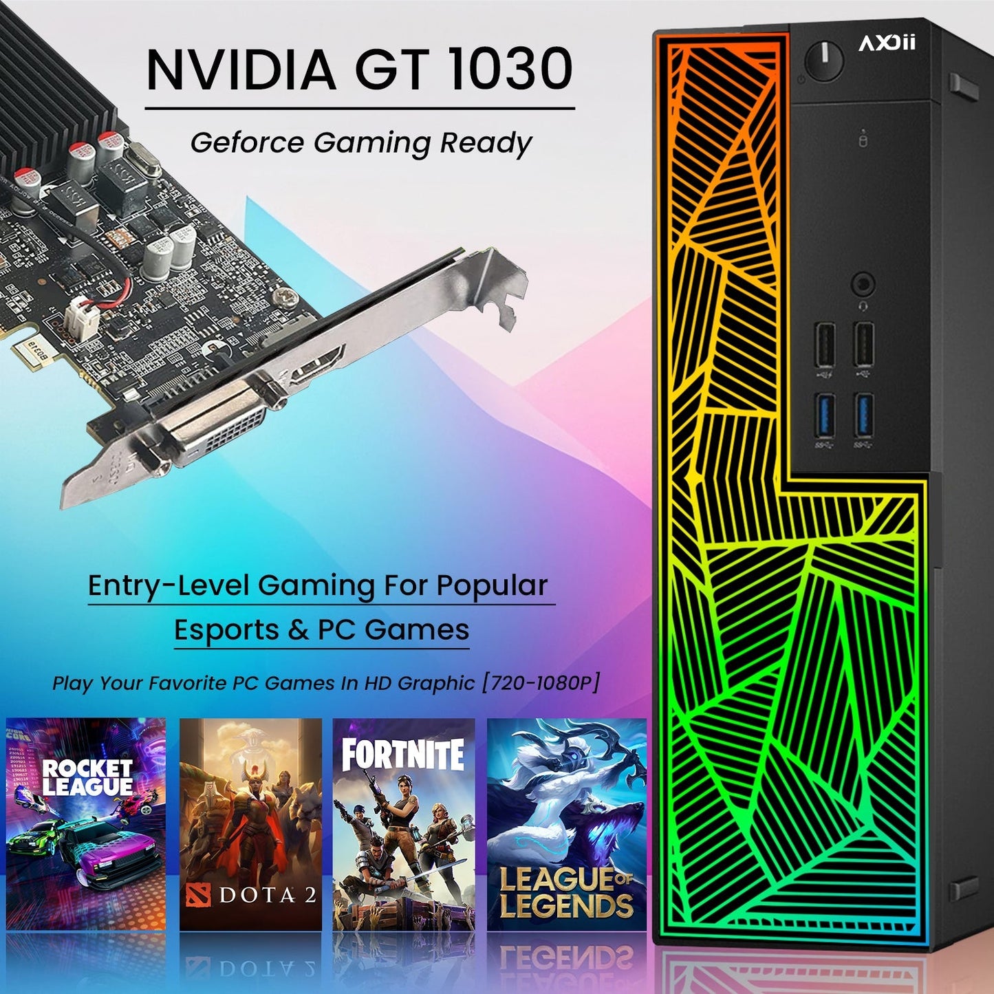 RGB Desktop Computer PC, Intel i5/i7 Processor, 16GB RAM, 512GB SSD, 24 Inch Monitor, Keyboard Mouse and Headset, WiFi, Windows 10 Pro