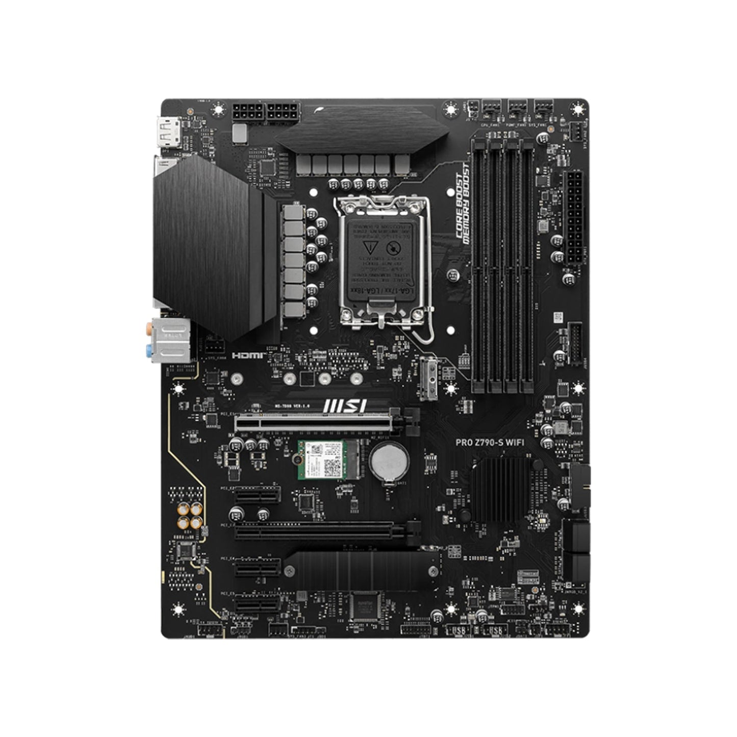 MSI PRO Z790-S WIFI ProSeries Motherboard - Support 14th/13th/12th Gen Intel Processors, Lightning Gen 5 PCI-E With Steel Armor, 256GB DDR5 Max Memory, HDMI / Display Port