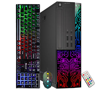 Dell OptiPlex RGB Desktop PC, Intel Core i7, 16GB RAM, 512GB SSD, RGB Gaming Keyboard and Mouse, WiFi, Windows 10 Professional