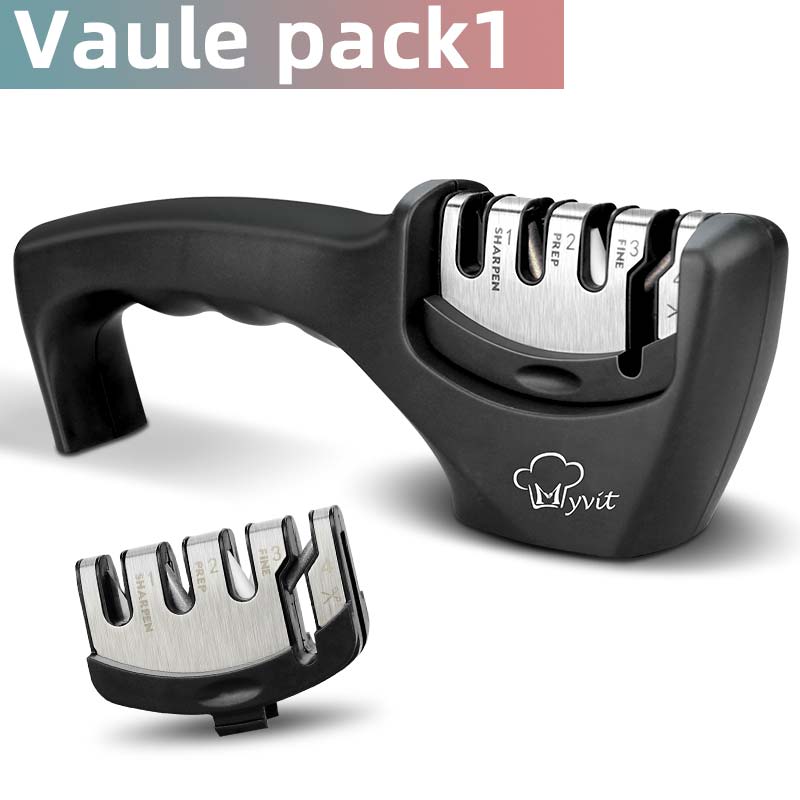Knife Sharpener 4 in 1 Diamond Coated&amp;Fine Rod Knife Shears and Scissors Sharpening stone System Stainless Steel Blades
